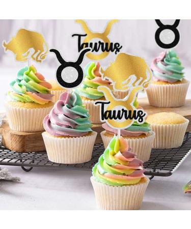 18pcs Taurus Happy Birthday Cupcake Topper April May Happy Birthday 12 Constellations Horoscope Zodiac Themed Birthday Party Decorations - Buy Online on GoSupps.com