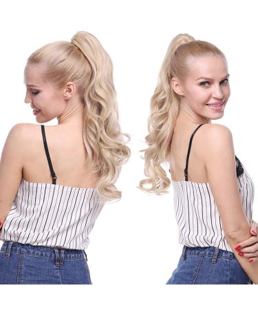 Tess Ponytail Hair Extensions - Clip-In Synthetic Wavy 12 (30cm) - 110g Medium Blonde for Braid Hair Part - Buy Online on GoSupps.com