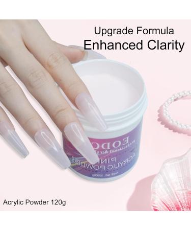 Clear Acrylic Nail Powder 120g for Professional 3D French Manicure & Nail Art - High-Quality Polymer for Extensions & Carving - Buy Online on GoSupps.com