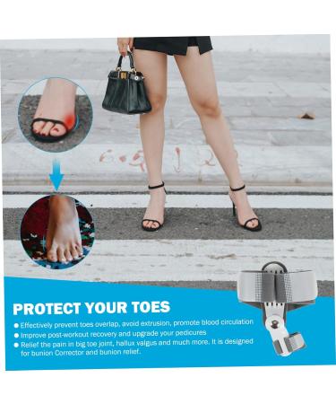 FRCOLOR 4 Pcs Hallux Protector & Bunion Separator - Overlapping Thumb Straightener Grey - Comfort & Relief for Foot Pain - Buy Online on GoSupps.com