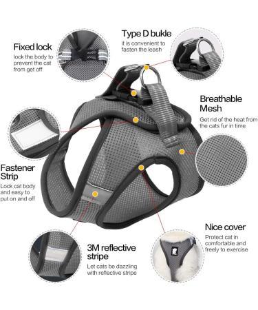 Lianzimau Cat Dishes & Ultra Light Adjustable Running Vest for Kittens & Puppies - Soft Padded Escape Protection Jacket (1 Pack) - New Gray - Buy Online on GoSupps.com