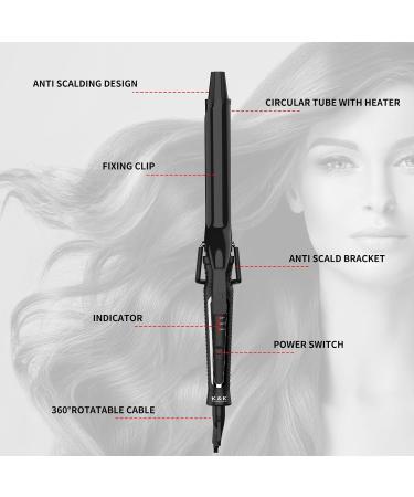 MCH Ceramic Curling Iron - 7-Inch Barrel Adjustable Temp LED Display Dual Voltage - Professional 1 Inch Curling Wand for Long Hair Heats Up to 450 F - Buy Online on GoSupps.com