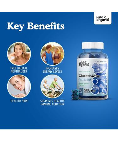 Wild & Organic Glutathione Gummies - Liver Cleanse & Antioxidant Support - 500mg 60 Vegan Chews - Buy Online on GoSupps.com