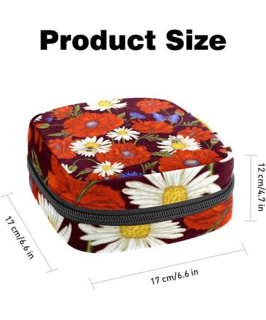 Poppies Daisies Bee and Butterflies Menstrual Cup Pouch - Portable Period Bag for Women and Girls - Buy Online on GoSupps.com