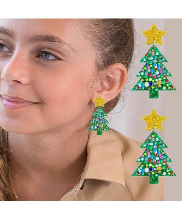 Feyley Earrings | Delicate Christmas Tree Sequin Drop Earrings | 2023 Trendy Vintage Jewelry for Girls & Ladies Gifts - Buy Online on GoSupps.com