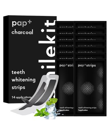 Kit De Blanchiment Des Dents Bandes Blanchissantes Douces Pour Les Dents Gel Blanchiment Dentaire Effet Domicile Aide Eliminer/Fumer/Caf /Soda/Vin Tache (Charbon De Bambou) Noir