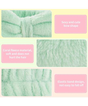 6 Pack Coral Fleece Spa Headbands for Women & Girls - Bow Makeup & Facial Headbands for Washing Face - Terry Cloth Headbands for Face Wash - Buy Online on GoSupps.com