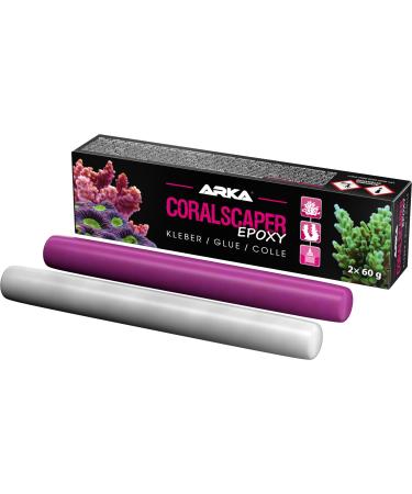 Microbe lift Coralscaper - 120g - 2K epoxy coral glue for secure attachment of corals & reef structures in seawater aquariums Fest & Long -Lived 60 g (2 Series)