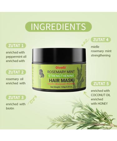 120ml Masque Capillaire au Romarin Rosemary Strengthening Hair Masque Soin Nourrissant Intensif pour Cheveux Secs et Ab m s Effet Brillant et Douceur Imm diate - Buy Online on GoSupps.com