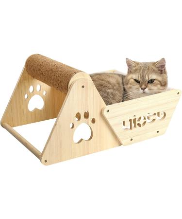 Yiotl Cat Hammock with Scratching Post - Elevated Sleeping Bed and Sisal Scratching Toy for Indoor Cats - Buy Online on GoSupps.com