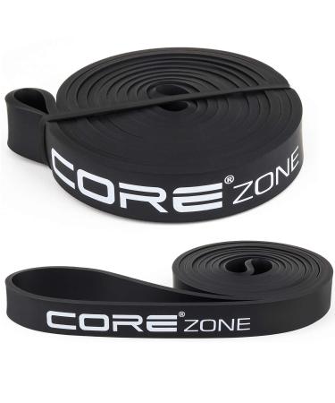 COREZONE Resistance Band | Home Gym Exercise Workout Bands for Butt Leg Glute Yoga Pilates CrossFit Fitness Physical Therapy Stretch | Multicoloured Resistance Bands for Men & Women Black