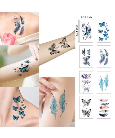 60 Sheets Temporary Tattoos for Women Men - Realistic Flower Snake Waterproof 3D Black Tattoo Stickers - Long Lasting Body Art for Adults Teens Party Bar - Buy Online on GoSupps.com