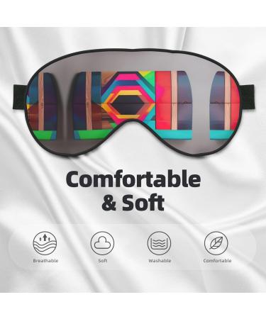 SSIMOO Colored Wooden Board Print Eye Mask - Ultra-Soft Light-Blocking for Optimal Comfort & Restful Sleep | International Shipping - Buy Online on GoSupps.com