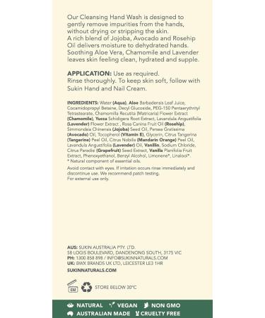 Sukin Cleansing Hand Wash 33.8 oz - Natural & Gentle Care for All Skin Types | International Shipping Available - Buy Online on GoSupps.com