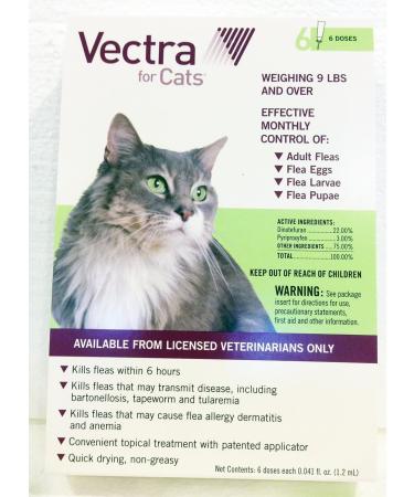 Vectra Green for Large Cats Over 9 lbs - EPA Registered Flea Control for All Stages - Buy Online on GoSupps.com