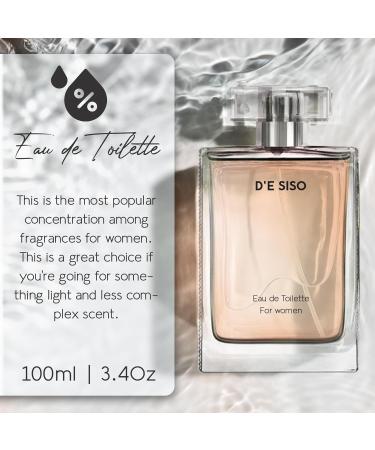 D'e Siso Classic Sweet Perfume for Women - Eau de Toilette Floral Fragrance with Vanilla Orange Blossom Bergamot Vetiver Amber and Musky Ingredients - Perfume de Mujer (100ml 3.4Oz) Plain - Buy Online on GoSupps.com