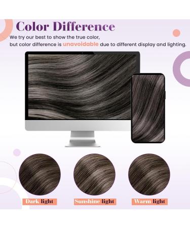 Buy Laavoo Ombre Clip-In Extensions | Remy Real Hair Balayage Black to Silver | 7 Pieces 105g | 40cm Double Tresse - Buy Online on GoSupps.com