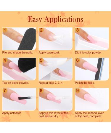 Aikker 20 Fall Colors Dip Powder Nail Kit 27 Pcs Set | Glitter Gold Dark Purple Red | Base Top Coat Activator Tools | Salon Manicure Gift | AK38 - Buy Online on GoSupps.com