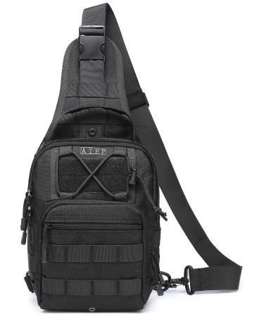 ATBP Tactical Small Sling Bag One Strap Backpack Shoulder Bag Men's Crossbody Backpack for Hiking Travel Black
