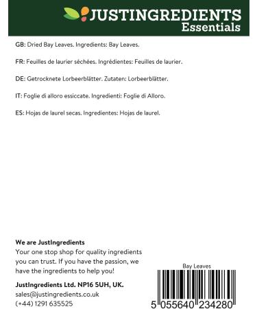 JustIngredients Essential Feuilles de Laurier 1 kg - Lot de 2 - Buy Online on GoSupps.com