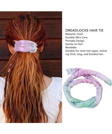 Long Dreadlock Hair Tie Spiral Lock Hair Bands Strong Wire Tie Dye Purple High Ponytails Bendable for Curly Hair - Buy Online on GoSupps.com