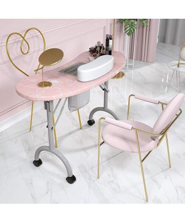 BYERZ BYERZ Folding Nail Table Manicure Station Easy Move Round Corner Design Salon Shop for Home Manicure Shop Beauty Salon - Buy Online on GoSupps.com