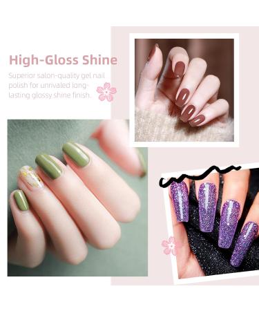 Morovan Gel Nail Polish Set - 33 Colors Base & Top Coat | Nude Pink Brown Glitter | UV Soak Off Starter Kit for Home & Salon - Buy Online on GoSupps.com