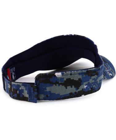 USA American Flag Embroidered Polyester Visor Hat - Digital Blue Camo | Trendy Apparel Shop - Buy Online on GoSupps.com