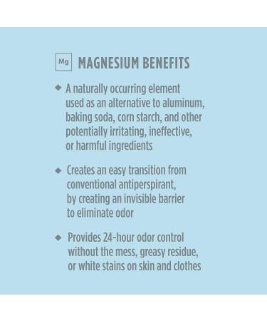 Crystal Magnesium Solid Stick Deodorant 2.5 oz - Aluminum Free, Baking Soda Free, Non-Irritating Odor Protection for Men and Women - Buy Online on GoSupps.com