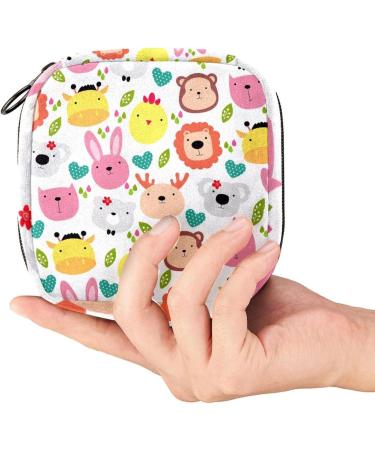 HomeDecorZone Cute Animals Head Period Bag - Portable Sanitary Napkin Storage Pouch for Teen Girls - Multicoloured 07 - Buy Online on GoSupps.com