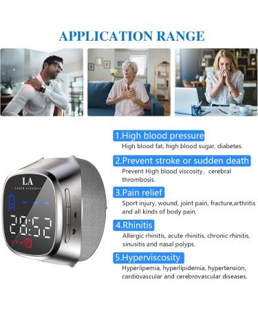 iKeener Wrist Watch For Hypertension Hyperlipidemia Hyperglycemia With Heart Rate Monitor Low-Level -Laser Therapy Promote Blood Circulation&Reduces Blood Viscosity For People With 3 Highs & Rhinitis - Buy Online on GoSupps.com