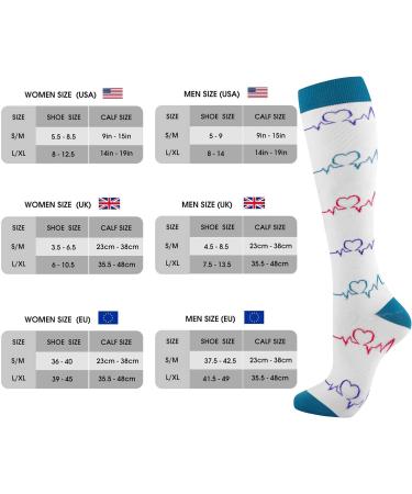 ODTMGER Compression Socks (7 Pair) - 20-30mmHg Knee High Support for Athletic Running - S/M Multicolor - Buy Online on GoSupps.com