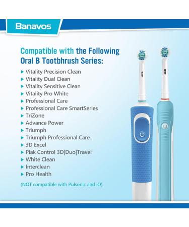 Banavos Replacement Toothbrush Heads Classic Round Brush Heads Replacement Refills Compatible with Braun Oral B Electric Rechargeable Toothbrushes 12 Pack with 4 Hygienic Caps 12 Pieces White - Buy Online on GoSupps.com