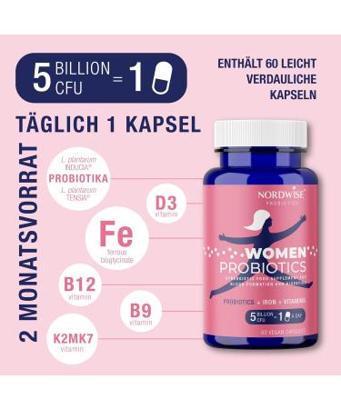 Nordwise Probiotika for Women - Vegan Intestinal Renovation | 60 Caps | Colon Cleansing & Bloating Relief | 2-Month Supply - Buy Online on GoSupps.com