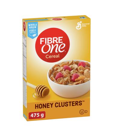 Fiber One Honey Clusters Flavour Cereal Box Whole Grain is the First Ingredient 51% of Your Daily Value of Fibre Per Serving With Real Honey 475 Grams Package of Cereal