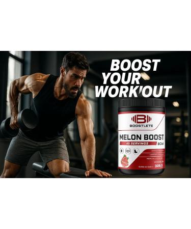 Boostlete Melon Boost BCAA Watermelon Flavor 45 Servings Muscle Recovery & Strength Support Glutamine & BCAA 2:1:1 Supplement Dietary Powder for Fitness & Workout - Buy Online on GoSupps.com