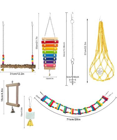 7-Pack Chicken Toys Set: Xylophone, Bridge Swing, Mirror, Pecking Toys & Vegetable Feeder for Coop - Buy Online on GoSupps.com