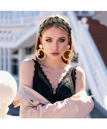 Clinity Vintage Green Braided Headband - Padded Rockabilly Hair Accessories for Women & Girls - Buy Online on GoSupps.com