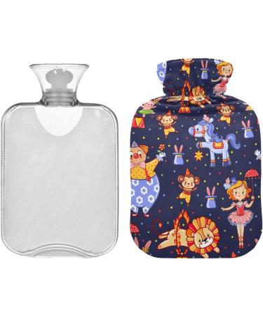 Naanle Unicorn Circus Animal Hot Water Bottle - 1L Transparent Heated Bottle for Bed Hand & Feet Pain Relief Heat & Cold Therapy - Buy Online on GoSupps.com