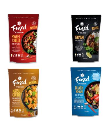 Fused Pouch Sauce Pick N Mix - Choose From 3+ Flavours | Black Bean Katsu Curry Sweet Chilli Teriyaki | Sauce Gift Set for Sauce Lovers - Pack of 3