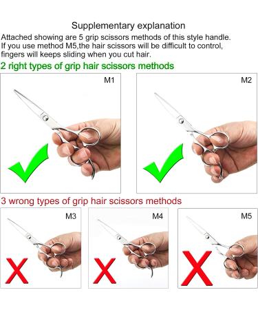 Kinsaro 5.5 Barber Scissors - Professional 440C Hair Cutting Shears with Silvery Convex Blades - Buy Online on GoSupps.com