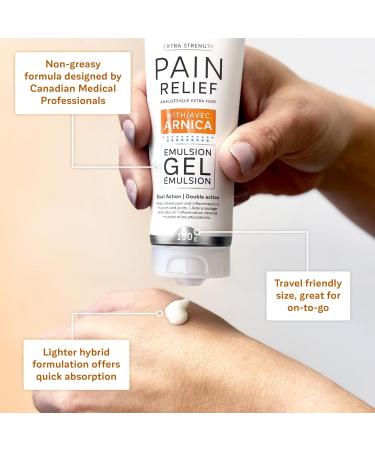 Kalaya Extra Strength Pain Relief Emulsion Gel with Arnica 100 g Fast Acting Long Lasting Reduces Inflammation Vanishing Scent Made in Canada medically formulated for Arthritis Joints Muscle Back Neck Shoulder Hand and Knee Pain - Buy Online on GoSupps.com