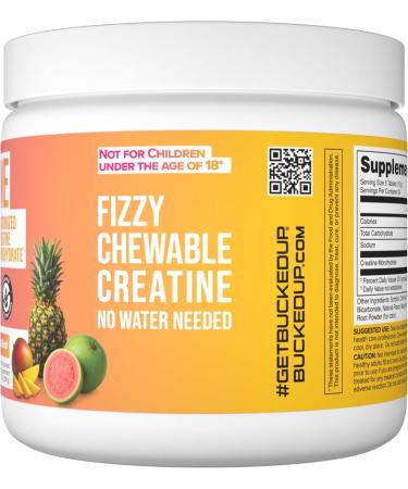 Bucked Up Creatine Candy Tropical Blast | Micronized Creatine Monohydrate | 120 Chewable Tablets 24 Servings | Fizzy Creatine No Water Needed | Non GMO Gluten Free Third Party Tested - Buy Online on GoSupps.com
