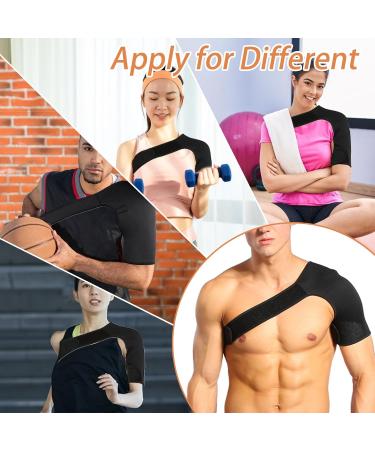 Compression Shoulder Brace for AC Joint & Rotator Cuff Support - Adjustable Stability Sleeves for Men & Women (Medium Left Shoulder - Buy Online on GoSupps.com