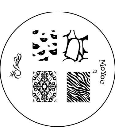 Original MoYou Nail Art Image Stamp Plate Number 20 Manicure Design