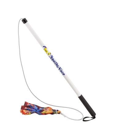 Squishy Face Studio Flirt Pole V2 with Lure - Durable Dog Toy for Fun Obedience Training & Exercise Rainbow Tie Dye Regular - 36 inch