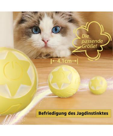 Peticularz Interactive Cat Toy - Self-Employed Electric Powerball 2.0 with Wloom Intelligence - Magic Yellow Star Ball for Cats - Buy Online on GoSupps.com