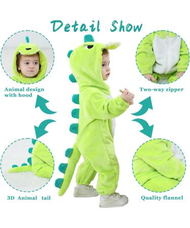 Doladola Baby Hooded Animal Onesie Pajamas - Emerald Green Dinosaur - 2.5 to 3.5 Years - Buy Online on GoSupps.com