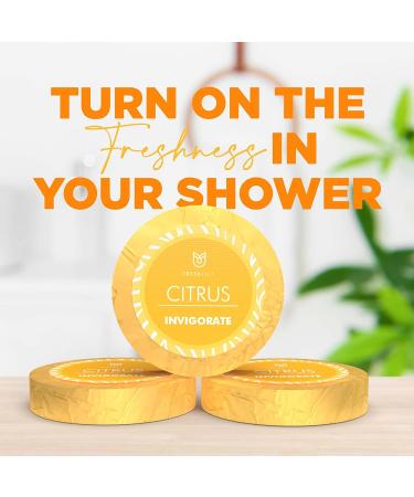 Fresh Faze Citrus Shower Steamer - Self Care Aromatherapy Gift for Women - Organic Essential Oil Shower Bombs - 15 Tablets Citrus Scent - Buy Online on GoSupps.com