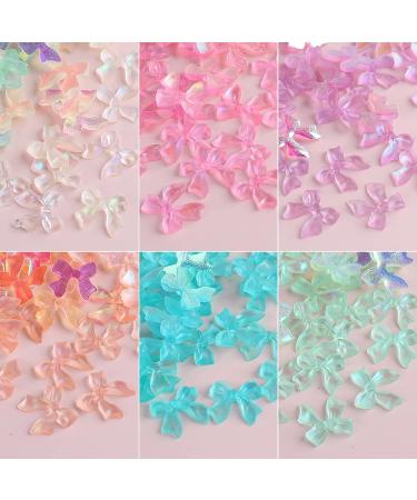 NICENEEDED 2 Boxes 3D Aurora Bow Nail Charms Cute Colorful Resin Bowknot Nail Jewelry Supplies 72Pcs Acrylic Bows Nail Decorations for Nail Art Design Craft DIY(12 Colors) style 0 - Buy Online on GoSupps.com